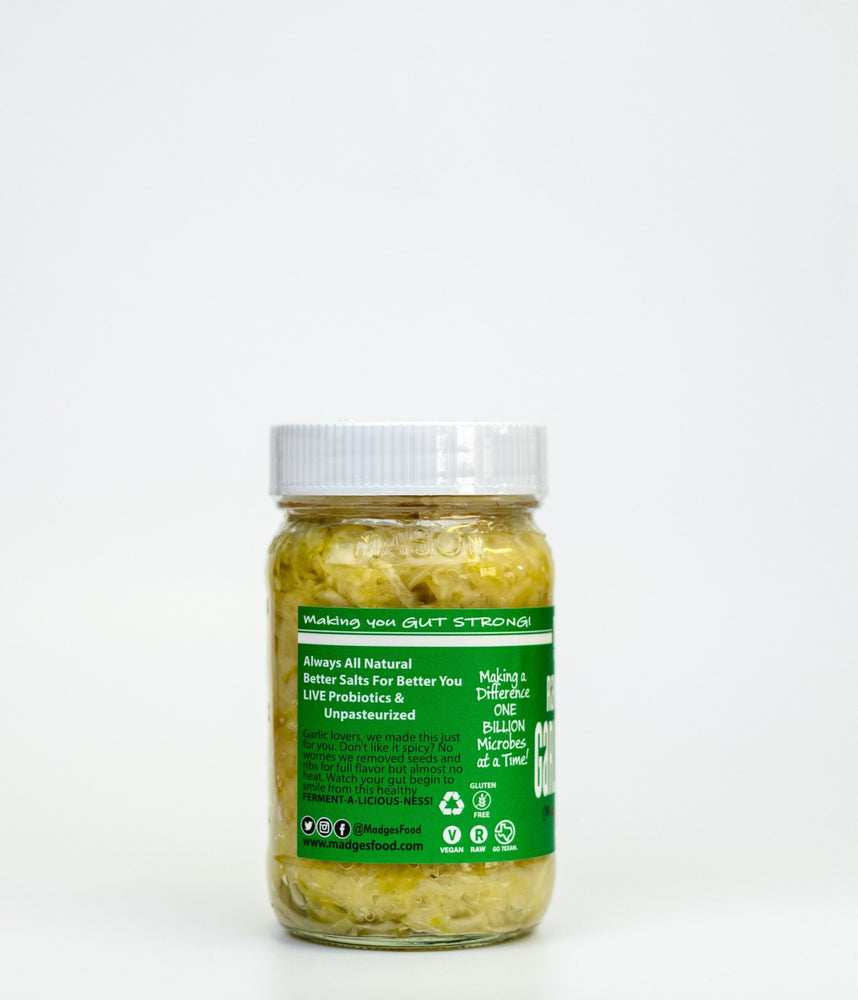 Garlic-N-Serrano Kraut | Raw Sauerkraut - MadgesFood