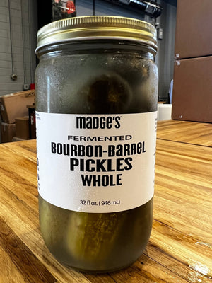 
            
                Load image into Gallery viewer, Bourbon Barrel Pickles-32 oz - MadgesFood
            
        