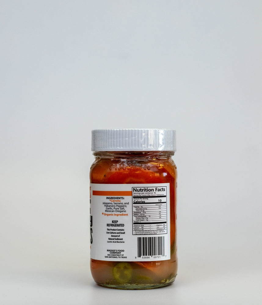 
            
                Load image into Gallery viewer, Fermented Spicy Carrots- &amp;quot;Taco Shop&amp;quot; Inspired - MadgesFood
            
        